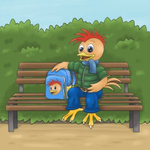 Cockie Cornelious with his backpack