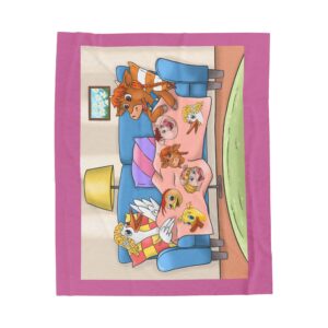 Cowhead and Friends Velveteen Plush Blanket